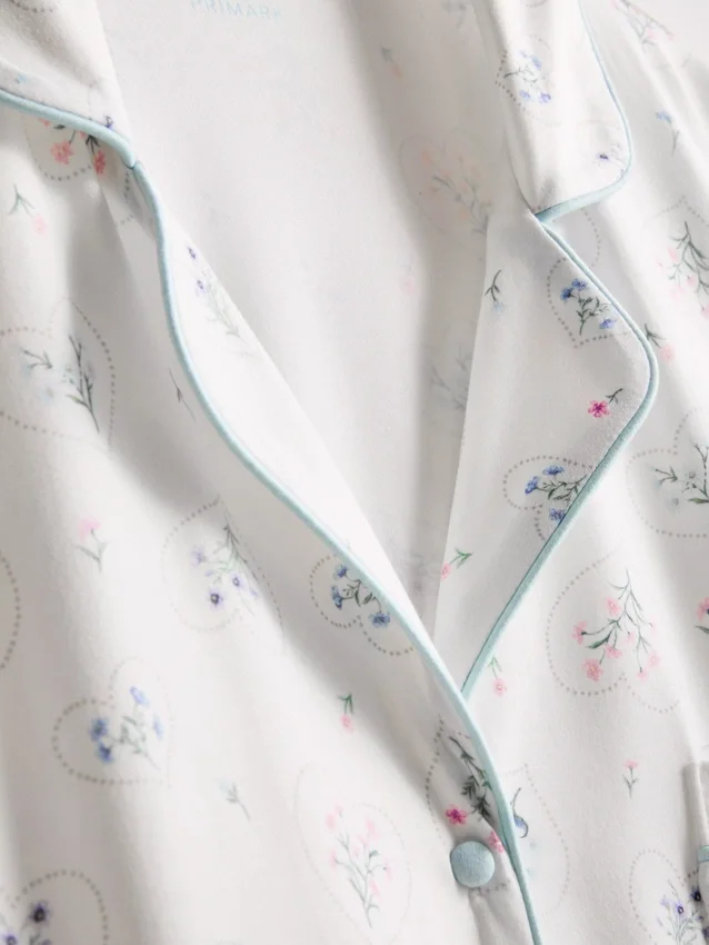 Camisa de dormir larga estilo «boyfriend» com estampado