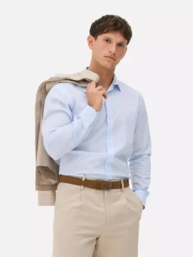 Camisa de manga comprida às riscas
