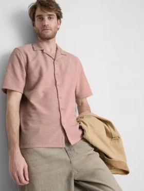 Camisa de manga curta com textura