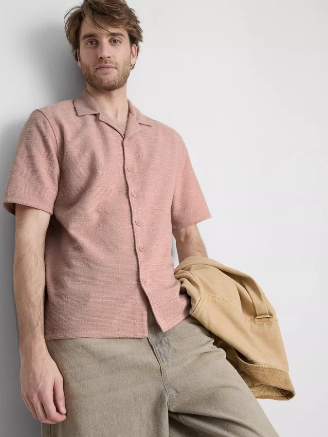 Camisa de manga curta com textura