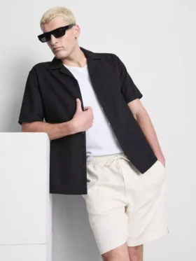 Camisa de manga curta com textura