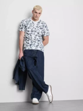 Camisa de manga curta estampada