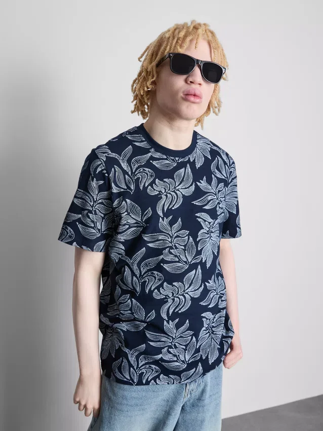 Camisa de manga curta estampada