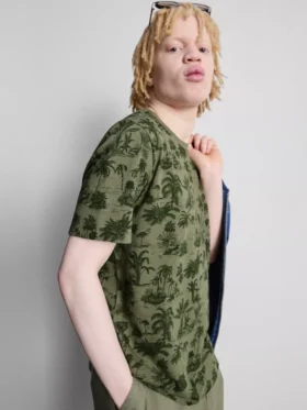 Camisa de manga curta estampada
