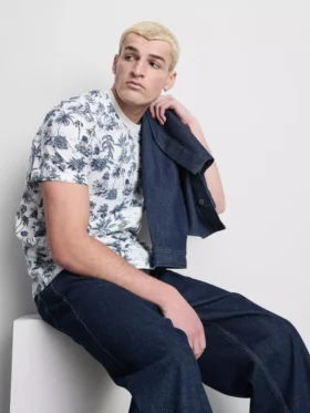 Camisa de manga curta estampada