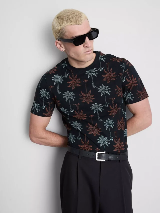Camisa de manga curta estampada