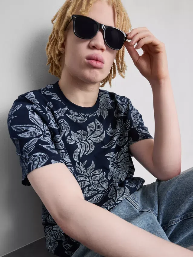 Camisa de manga curta estampada