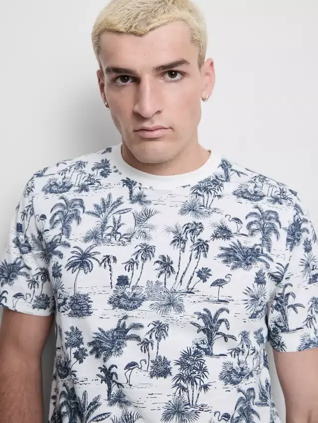 Camisa de manga curta estampada
