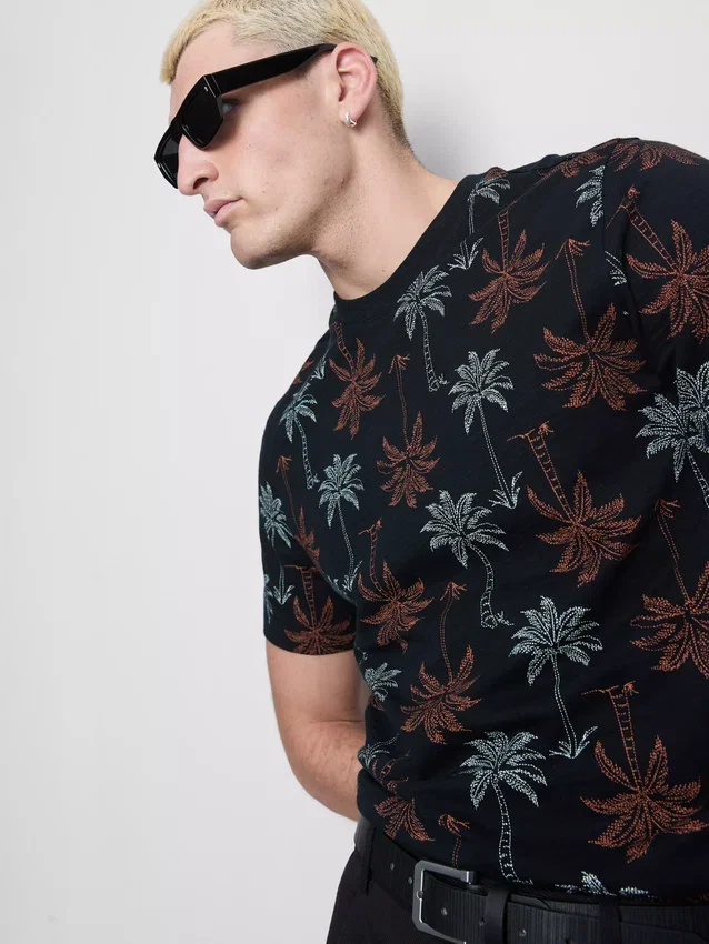Camisa de manga curta estampada