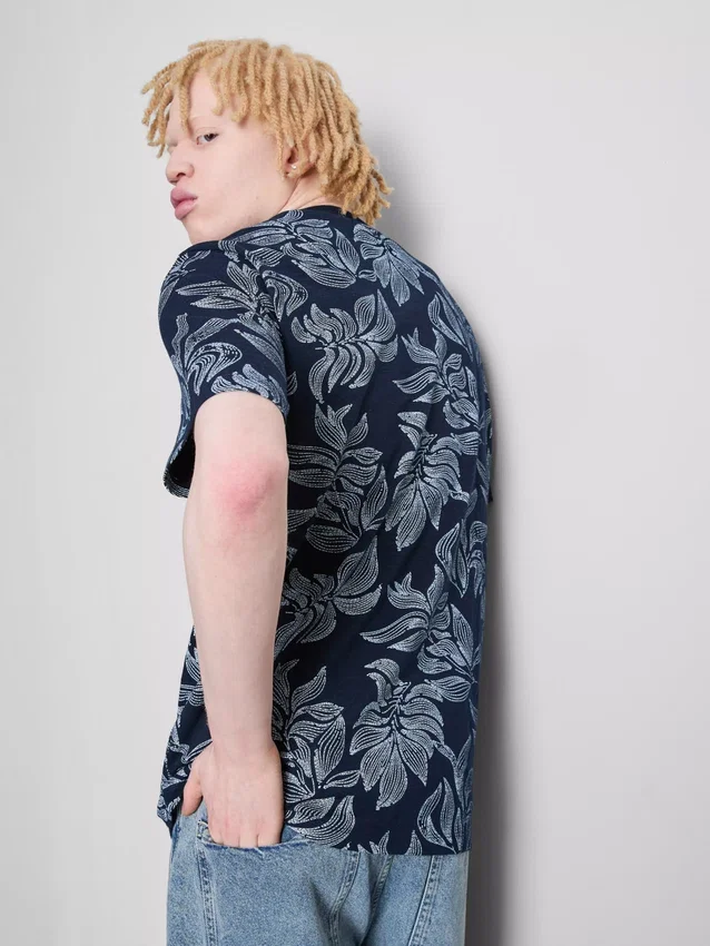 Camisa de manga curta estampada