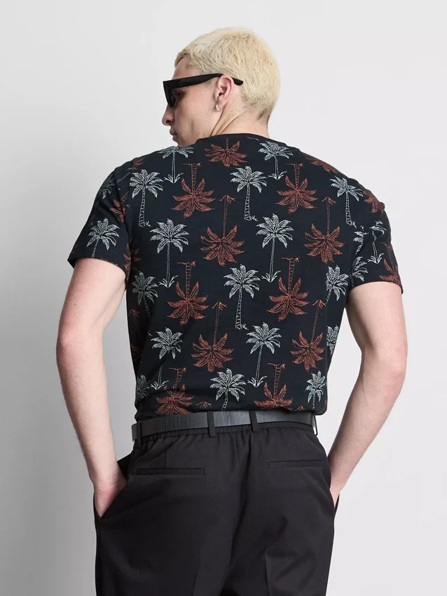 Camisa de manga curta estampada