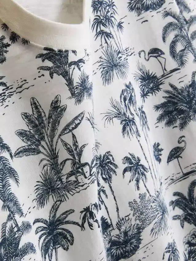 Camisa de manga curta estampada