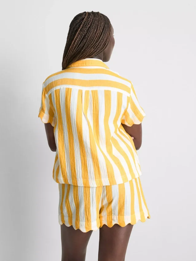 Camisa de pijama de algodão com folhos «Love to Lounge»
