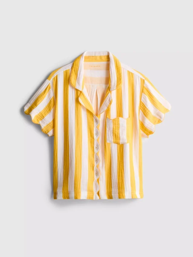 Camisa de pijama de algodão com folhos «Love to Lounge»