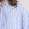 Camisa de pijama em algodão às riscas, estilo oxford