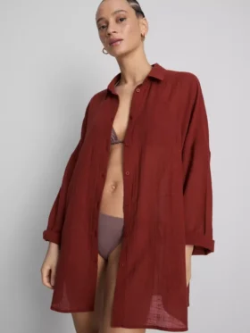 Camisa de praia com botões