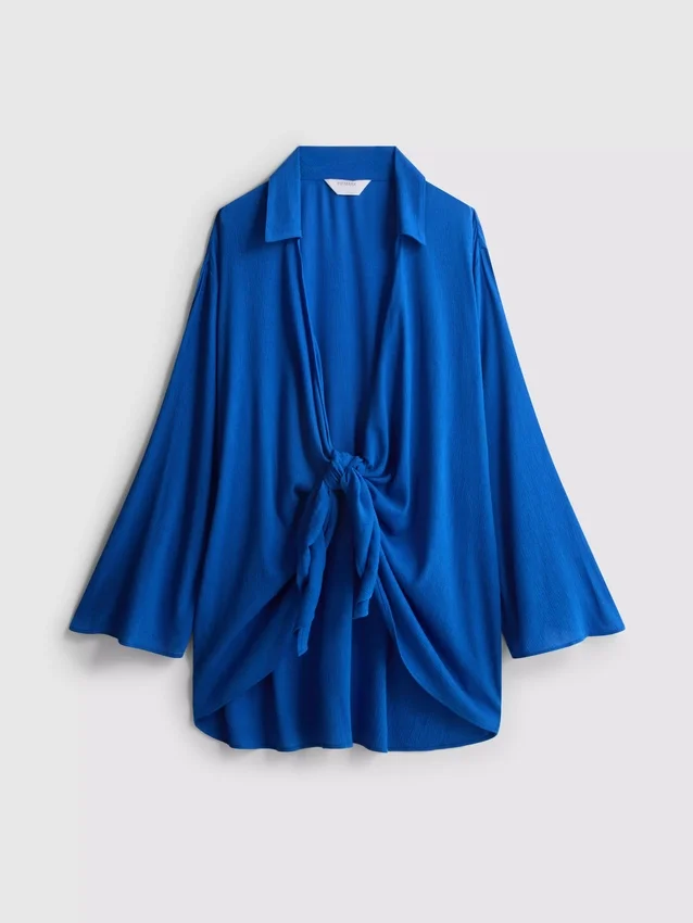 Camisa de praia com laço à frente