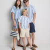 Camisa de praia de corte descontraído com riscas