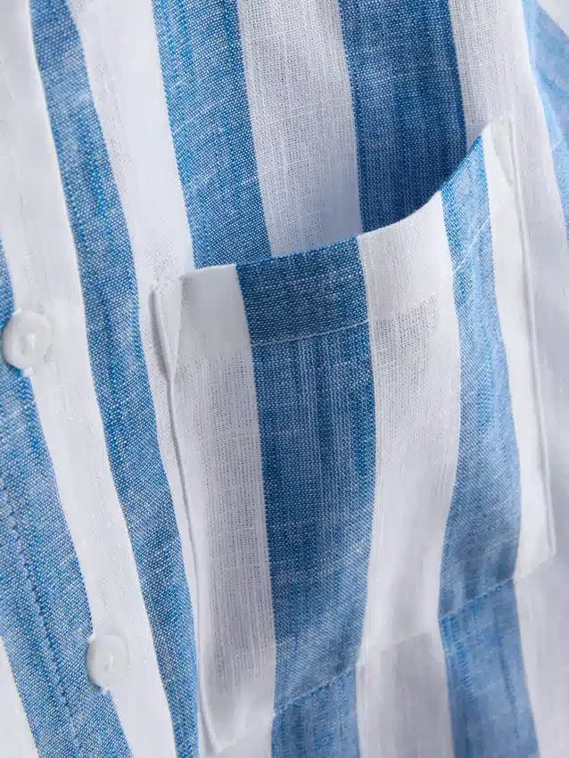 Camisa de praia de corte descontraído com riscas
