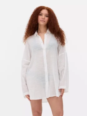 Camisa de praia transparente