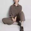 Camisa de riscas finas escovada