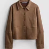 Camisa folgada em imitação de camurça