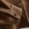 Camisa folgada em imitação de camurça