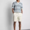 Camisa polo de malha com riscas texturizadas