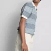 Camisa polo de malha com riscas texturizadas