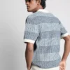 Camisa polo de malha com riscas texturizadas