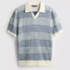 Camisa polo de malha com riscas texturizadas