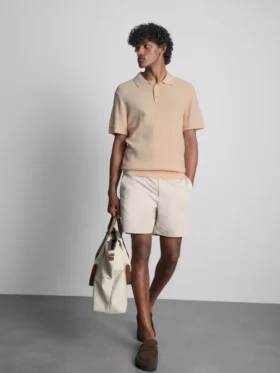 Camisa polo de malha texturada