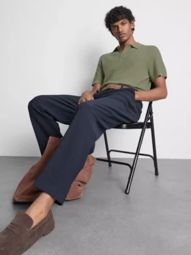 Camisa polo de malha texturada