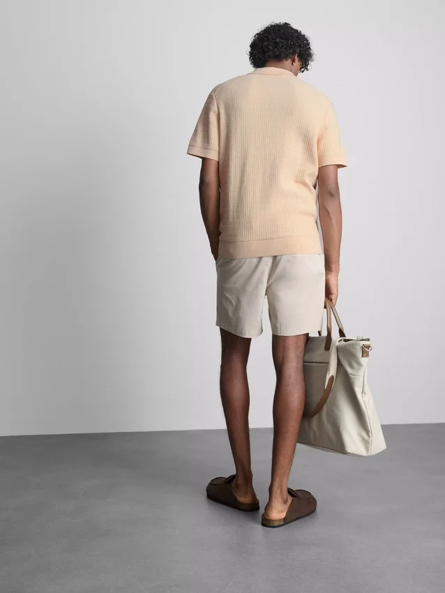 Camisa polo de malha texturada