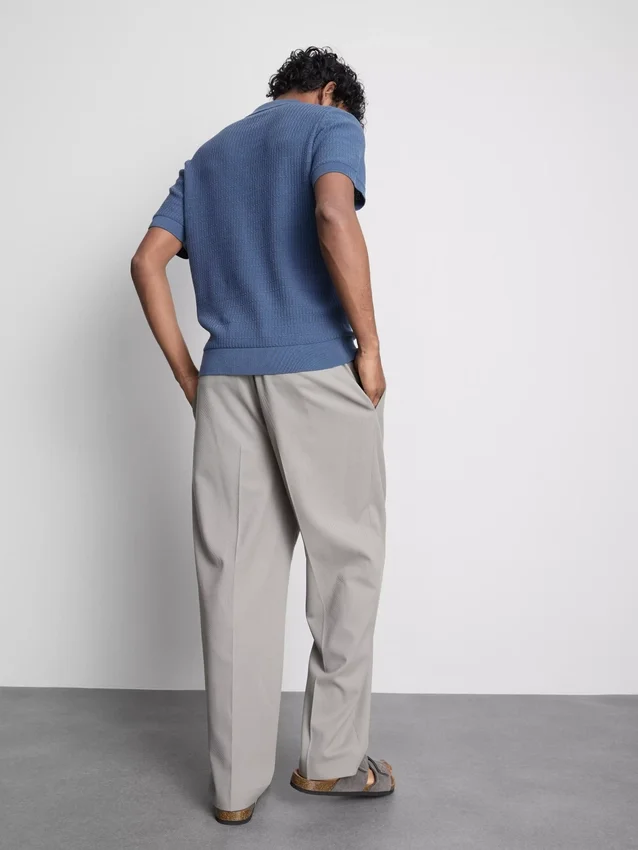 Camisa polo de malha texturada