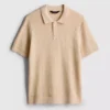 Camisa polo de malha texturada