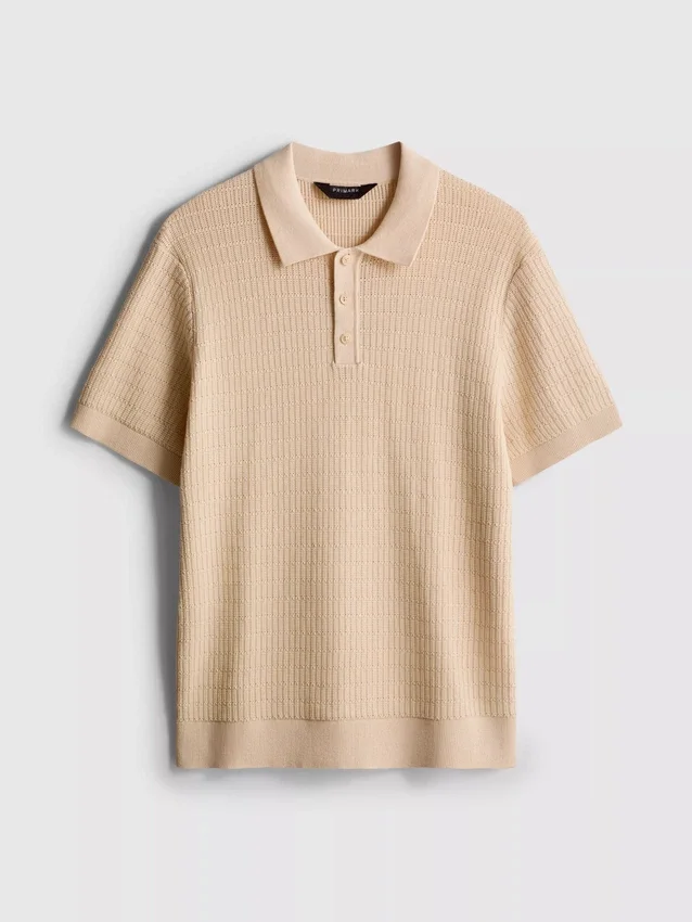 Camisa polo de malha texturada