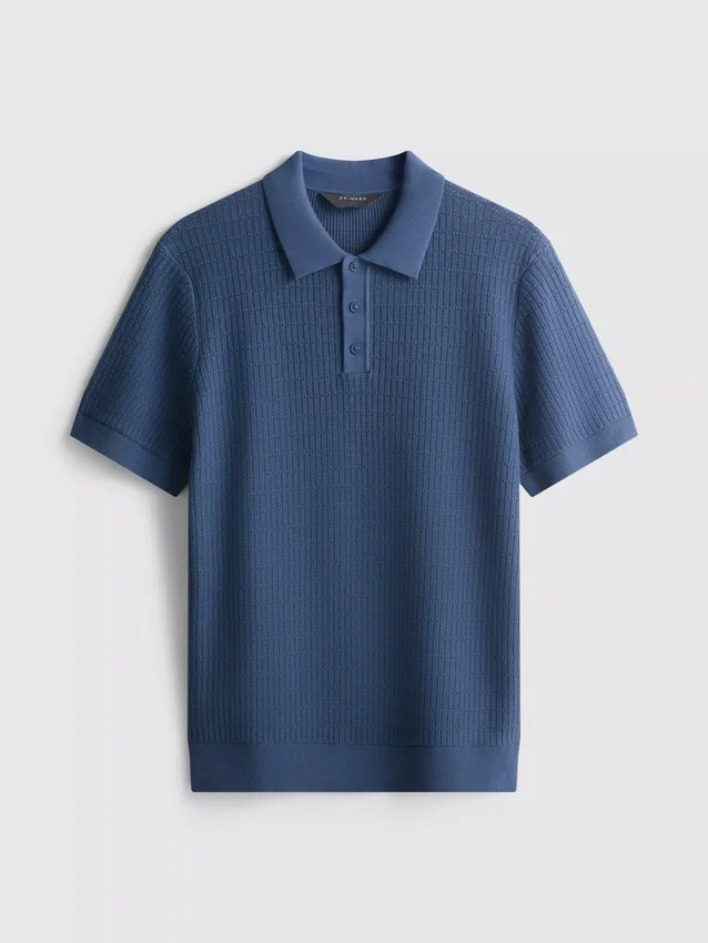 Camisa polo de malha texturada