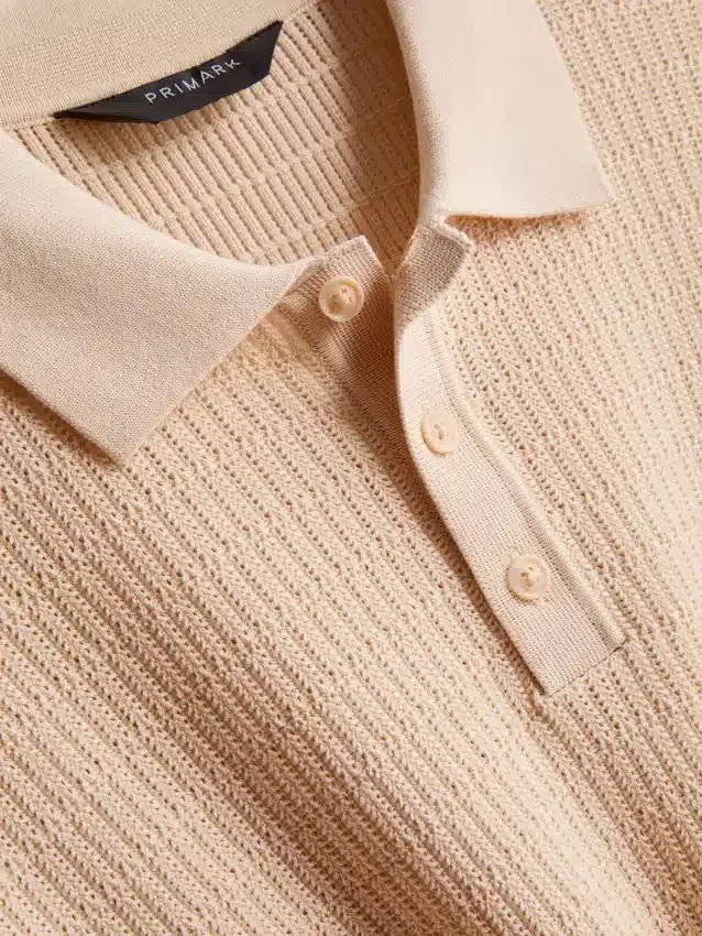 Camisa polo de malha texturada