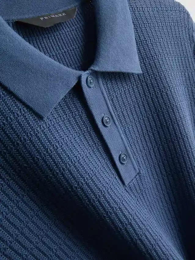 Camisa polo de malha texturada