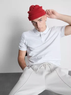 Camisa polo de manga curta em piqué