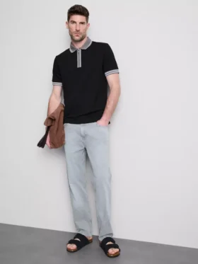 Camisa polo texturada