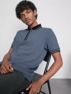 Camisa polo texturada