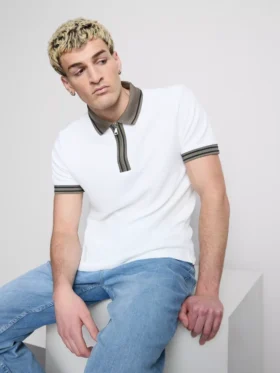 Camisa polo texturada