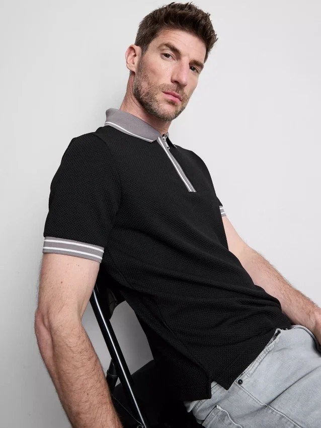 Camisa polo texturada