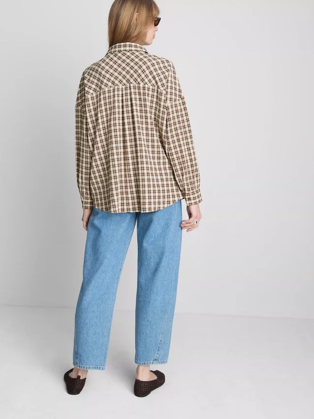 Camisa xadrez de corte descontraído