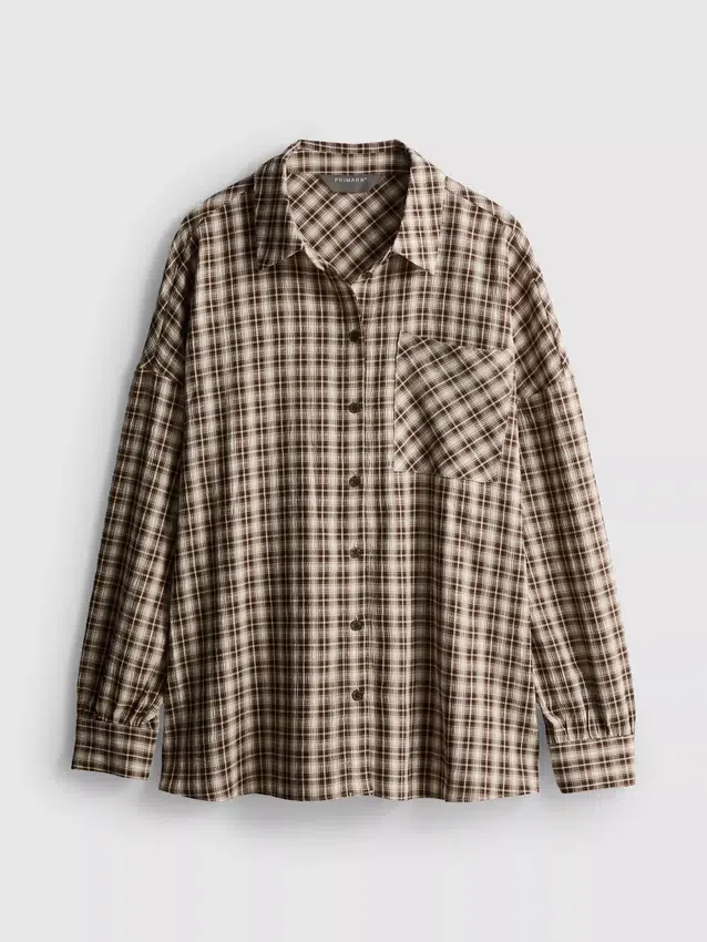 Camisa xadrez de corte descontraído