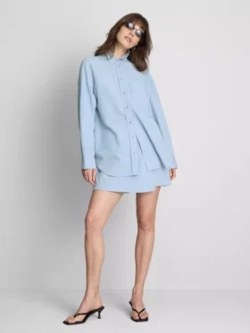 Camisas clássicas de mistura de algodão com botões