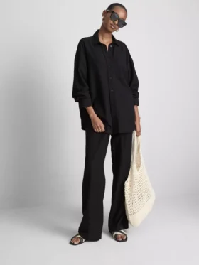 Camisas clássicas de mistura de algodão com botões