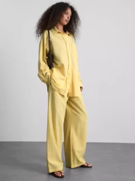 Camisas clássicas de mistura de algodão com botões